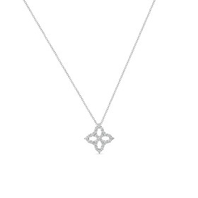 Weißgold, Halsschmuck, Roberto Coin Diamond Princess Anhänger mit Halskette  ADR888CL1496_W