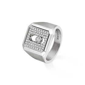 Titan, Ringe, Messika Move Titanium Naturel Siegelring mit Diamanten 13832-TN
