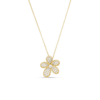 Gelbgold, Halsschmuck, Roberto Coin Jasmine Anhänger mit Halskette , Ref: ADR777CL3725_Y