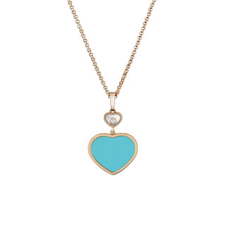Roségold, Halsschmuck, Chopard Happy Hearts Anhänger mit Halskette, Ref: 797482-5401