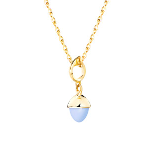 Gelbgold, Halsschmuck, Tamara Comolli MIKADO Flamenco Anhänger mit Chalcedon, Ref: P-MFL-ChBl-yg