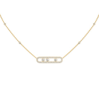 Gelbgold, Halsschmuck, Messika Move Classique Pavé Halskette, Ref: 03994-YG