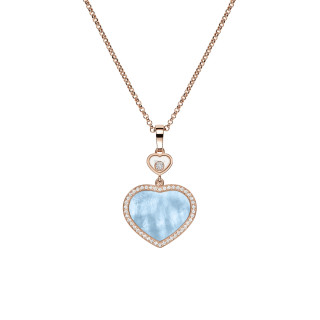 Roségold, Halsschmuck, Chopard Happy Hearts Anhänger mit Halskette, Ref: 79A074-5340