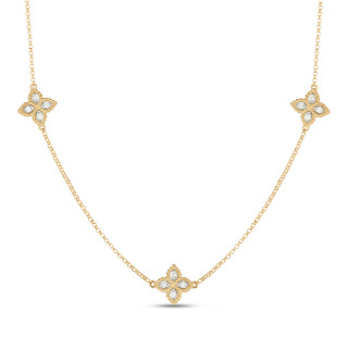 Gelbgold, Halsschmuck, Roberto Coin Princess Flower Halskette, Ref: ADR777CL1093_YW