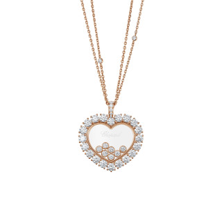 Roségold, Halsschmuck, Chopard Happy Diamonds Icons Joaillerie Anhänger mit Halskette, Ref: 79A049-5001