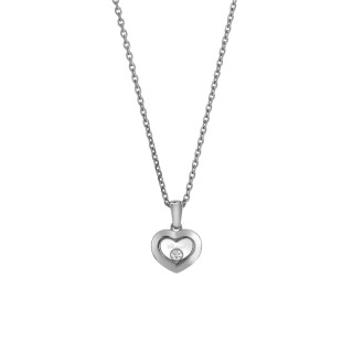 Weißgold, Halsschmuck, Chopard Happy Diamonds Icons Anhänger mit Halskette, Ref: 79A054-1001