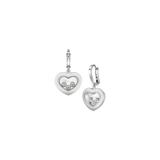 Weißgold, Ohrringe, Chopard Happy Diamonds Icons Ohrhänger, Ref: 83A611-1301