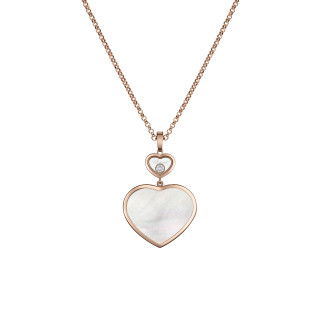 Roségold, Halsschmuck, Chopard Happy Hearts Anhänger mit Halskette, Ref: 79A075-5301