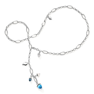 Weißgold, Halsschmuck, Tamara Comolli MIKADO Halskette 'Ocean' mit Diamant-Pavé, Ref: N-M-Del51-Oce-p-wg