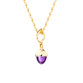Gelbgold, Halsschmuck, Tamara Comolli MIKADO Flamenco Anhänger mit Amethyst, Ref: P-MFL-Am-yg