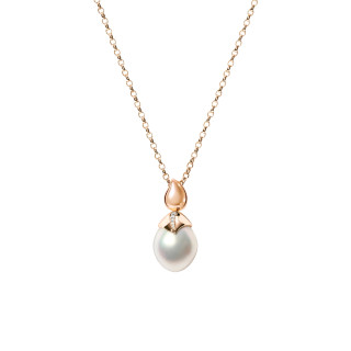 Roségold, Halsschmuck, Tamara Comolli PEARL Anhänger mit Diamant-Pavé, Ref: P-PRL-SSP15-p-rg