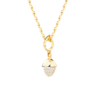 Gelbgold, Halsschmuck, Tamara Comolli MIKADO Flamenco Anhänger mit Diamant-Pavé, Ref: P-MFL-p-yg