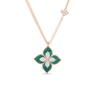 Weißgold, Halsschmuck, Roberto Coin Princess Flower Anhänger mit Halskette, Ref: ADV888CL1837_RW_01