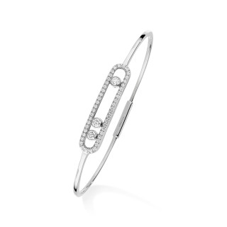 Weißgold, Armschmuck, Messika Move Classique Pavé Thin Armreif, Ref: 05032-WG