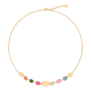 Gelbgold, Halsschmuck, Marco Bicego Lunaria Color Halskette, Ref: CB2874 TM01 Y