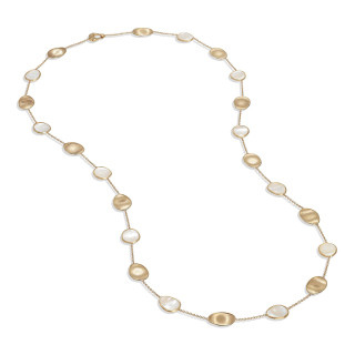 Gelbgold, Halsschmuck, Marco Bicego Lunaria Color Halskette, Ref: CB2157 MPW Y