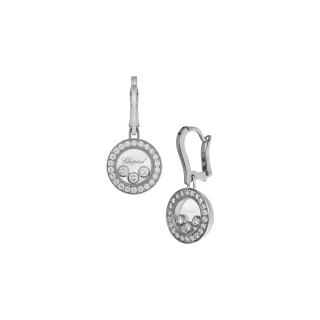 Weißgold, Ohrringe, Chopard Happy Diamonds Icons Ohrhänger, Ref: 83A018-1401