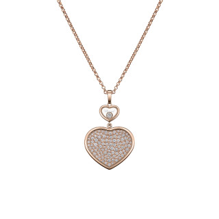Roségold, Halsschmuck, Chopard Happy Hearts Anhänger mit Halskette, Ref: 79A075-5901