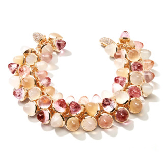Roségold, Armschmuck, Tamara Comolli MIKADO Flamenco Armband 'Blush' mit Diamant-Pavé, Ref: B-MFL-Blu-p-rg