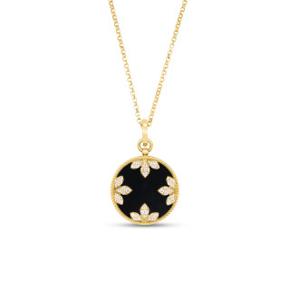 Gelbgold, Halsschmuck, Roberto Coin Venetian Medallions Anhänger mit Halskette, Ref: ADV888CL2425_Y