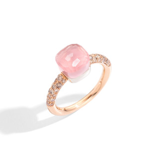 Roségold, Ringe, Pomellato Nudo Rosenquarz kleiner Ring, Ref: PAB7040O6000BRCQR