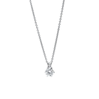 Weißgold, Halsschmuck, Heinz Mayer Solitaircollier 0.10 ct., Ref: A3759