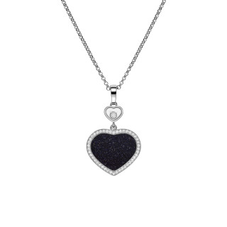 Weißgold, Halsschmuck, Chopard Happy Hearts Anhänger mit Halskette, Ref: 79A074-1510