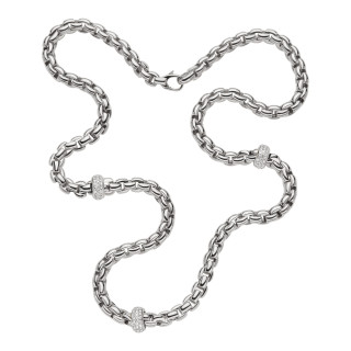 Weißgold, Halsschmuck, FOPE Eka Collier mit Pavébesatz, Ref: 70705C3_PB_B_XBX_060