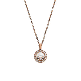 Roségold, Halsschmuck, Chopard Happy Diamonds Icons Anhänger mit Halskette, Ref: 79A018-5201