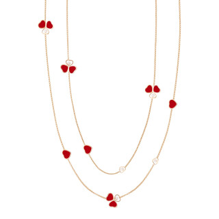 Roségold, Halsschmuck, Chopard Happy Hearts Wings Halskette, Ref: 81A183-5801