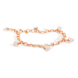 Roségold, Armschmuck, Tamara Comolli MIKADO Charm Armband mit Diamant-Pavé, Ref: B-MC-Ch-p-rg