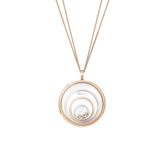 Weißgold, Halsschmuck, Chopard Happy Spirit Anhänger mit Halskette, Ref: 798233-9001