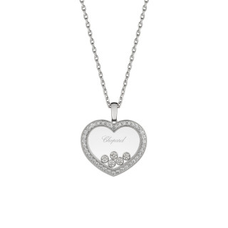 Weißgold, Halsschmuck, Chopard Happy Diamonds Icons Anhänger mit Halskette, Ref: 79A039-1201