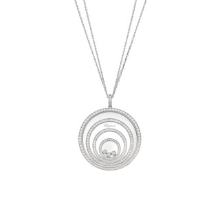 Weißgold, Halsschmuck, Chopard Happy Spirit Anhänger mit Halskette, Ref: 798233-1001