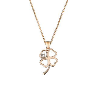 Roségold, Halsschmuck, Chopard Happy Diamonds Good Luck Charms Anhänger mit Halskette, Ref: 797862-5001