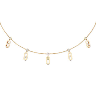 Gelbgold, Halsschmuck, Messika Move Uno Choker mit Quaste, Ref: 14588-YG