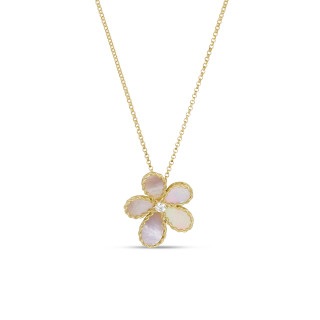 Gelbgold, Halsschmuck, Roberto Coin Jasmine Anhänger mit Halskette , Ref: ADV777CL3646_Y