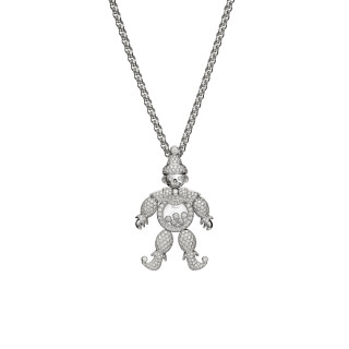 Weißgold, Halsschmuck, Chopard Happy Clown Anhänger mit Halskette, Ref: 792246-1001