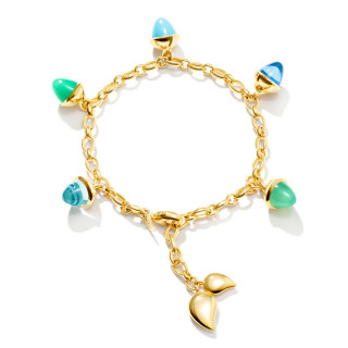 Gelbgold, Armschmuck, Tamara Comolli MIKADO Flamenco Charm Armband 'Lagoon' , Ref: B-MFL-Ch-Lag-yg