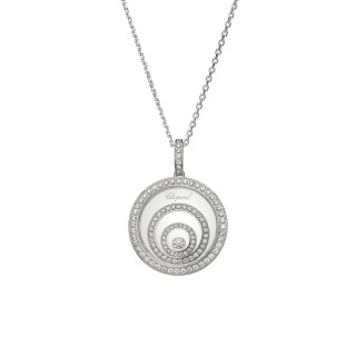 Weißgold, Halsschmuck, Chopard Happy Spirit Anhänger mit Halskette, Ref: 798231-1001