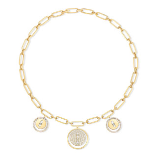 Gelbgold, Halsschmuck, Messika Lucky Move Charms Choker Kette, Ref: 11972-YG