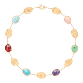 Gelbgold, Halsschmuck, Marco Bicego Lunaria Color Halskette, Ref: CB2099 MIX2 Y