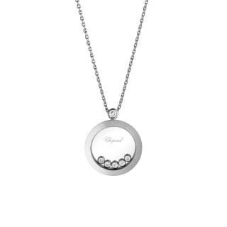 Weißgold, Halsschmuck, Chopard Happy Diamonds Icons Anhänger mit Halskette, Ref: 799434-1001