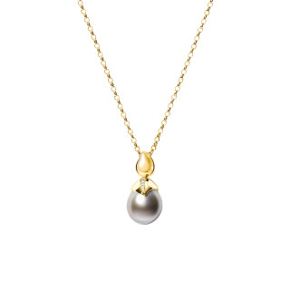 Gelbgold, Halsschmuck, Tamara Comolli PEARL Anhänger mit Diamant-Pavé, Ref: P-PRL-Tah15-p-yg