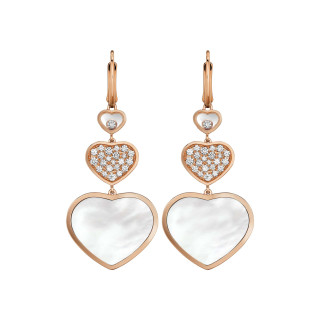Roségold, Ohrringe, Chopard Happy Hearts Ohrhänger, Ref: 837482-5316