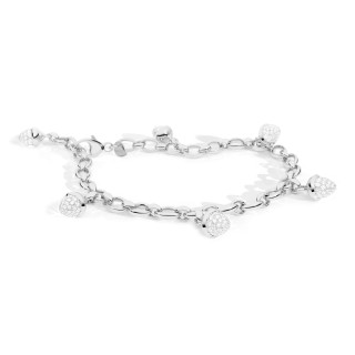 Weißgold, Armschmuck, Tamara Comolli MIKADO Charm Armband mit Diamant-Pavé, Ref: B-MC-Ch-p-wg