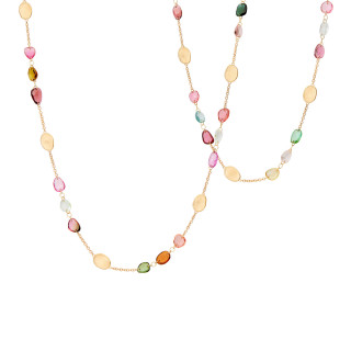 Gelbgold, Halsschmuck, Marco Bicego Lunaria Color Halskette, Ref: CB2868 TM01 Y