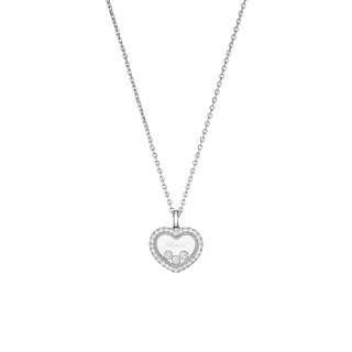 Weißgold, Halsschmuck, Chopard Happy Diamonds Icons Anhänger mit Halskette, Ref: 79A193-1201