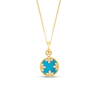 Gelbgold, Halsschmuck, Roberto Coin Venetian Medallions Anhänger mit Halskette, Ref: ADV888CL2411_Y_03