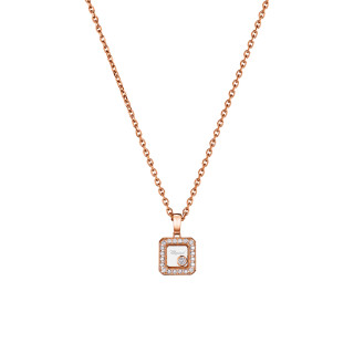 Roségold, Halsschmuck, Chopard Happy Diamonds Icons Anhänger mit Halskette, Ref: 79A114-5201